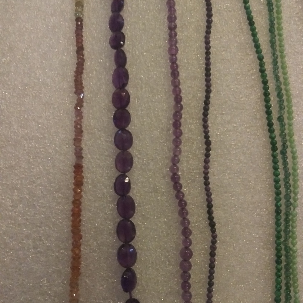 Natural gems bead strands